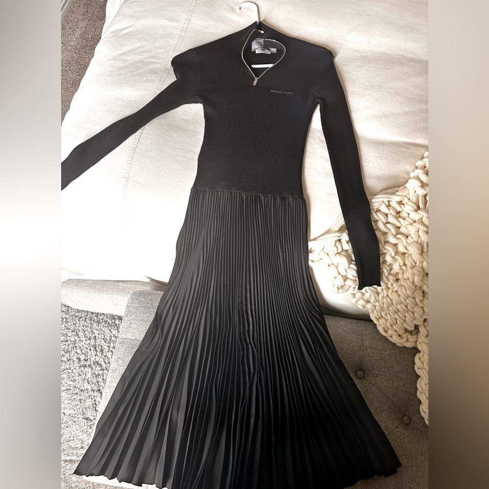 Prada Navy Black midi dress sz 0